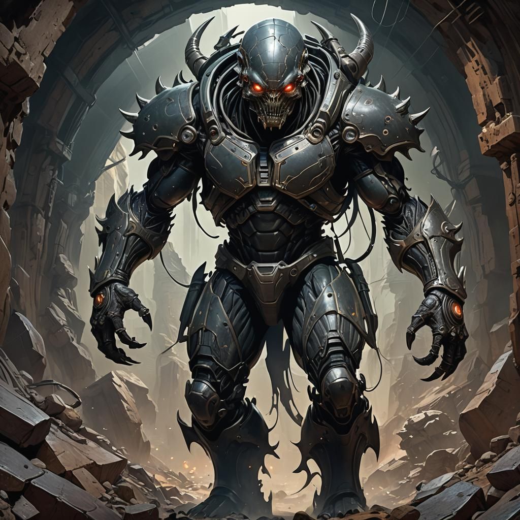 Alien Warrior Invasion: Dark Fantasy Concept Art