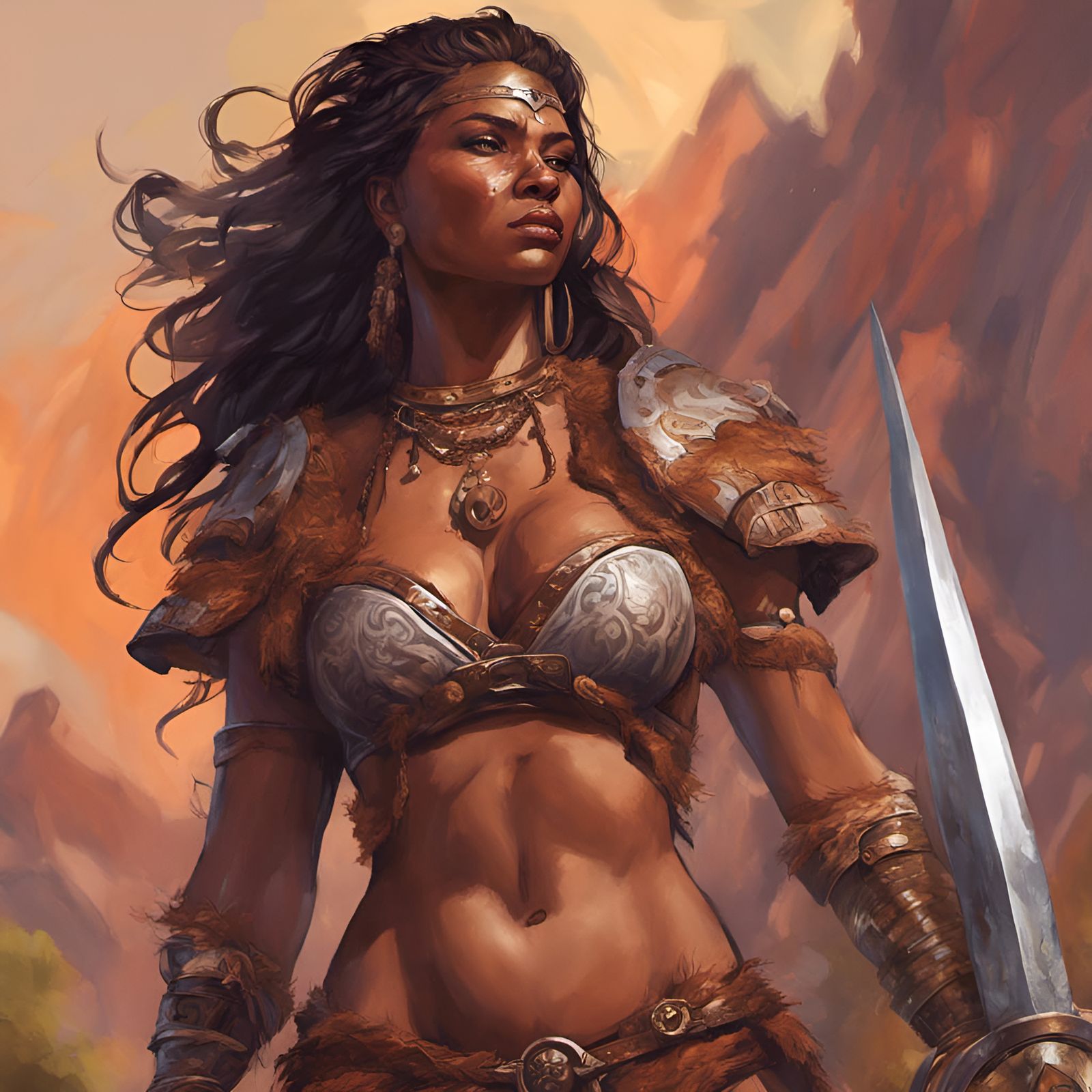 Warrior Princess in Bavaria: Hyperrealistic Splash Art
