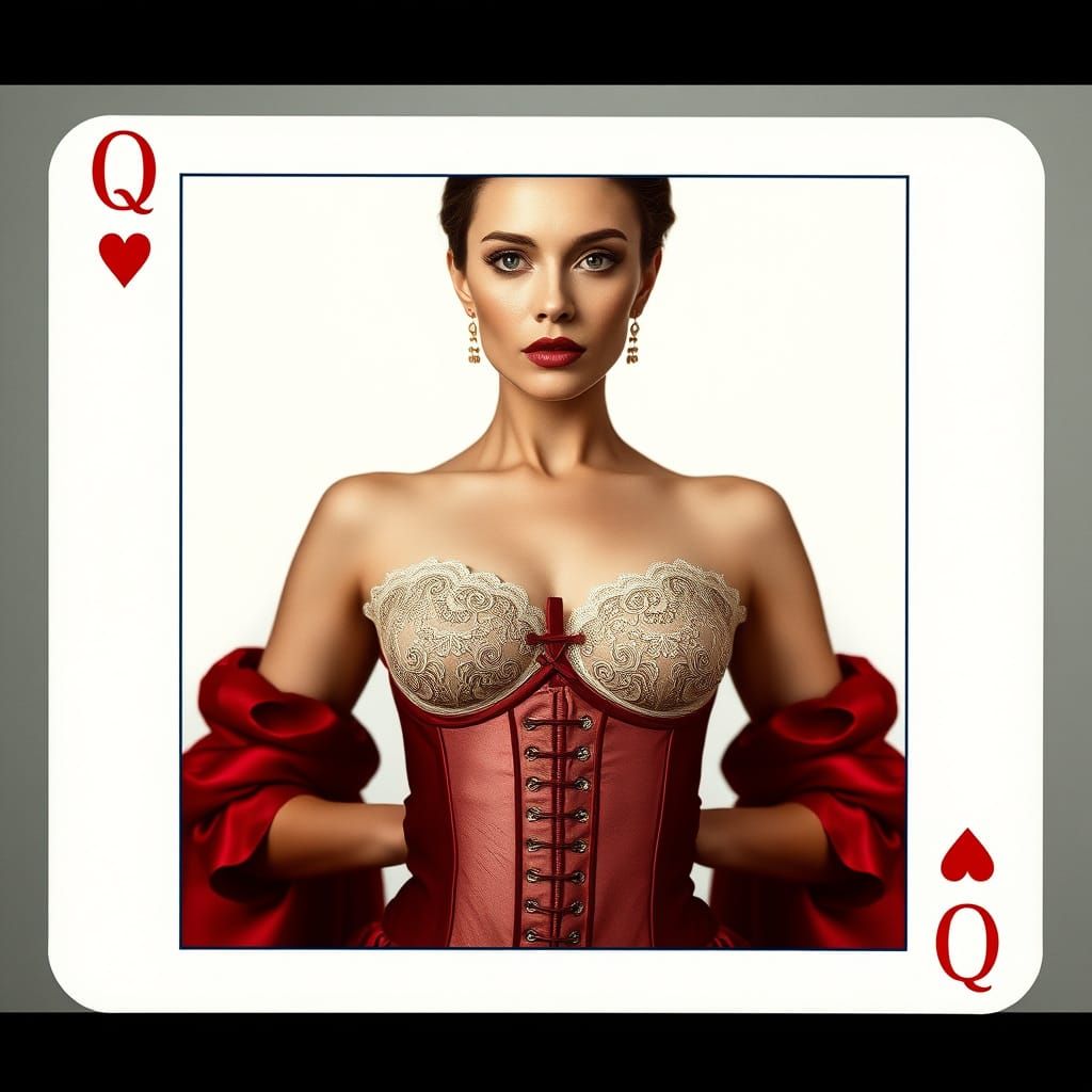 Queen of Hearts Fashion Editorial in Helmut Newton Style