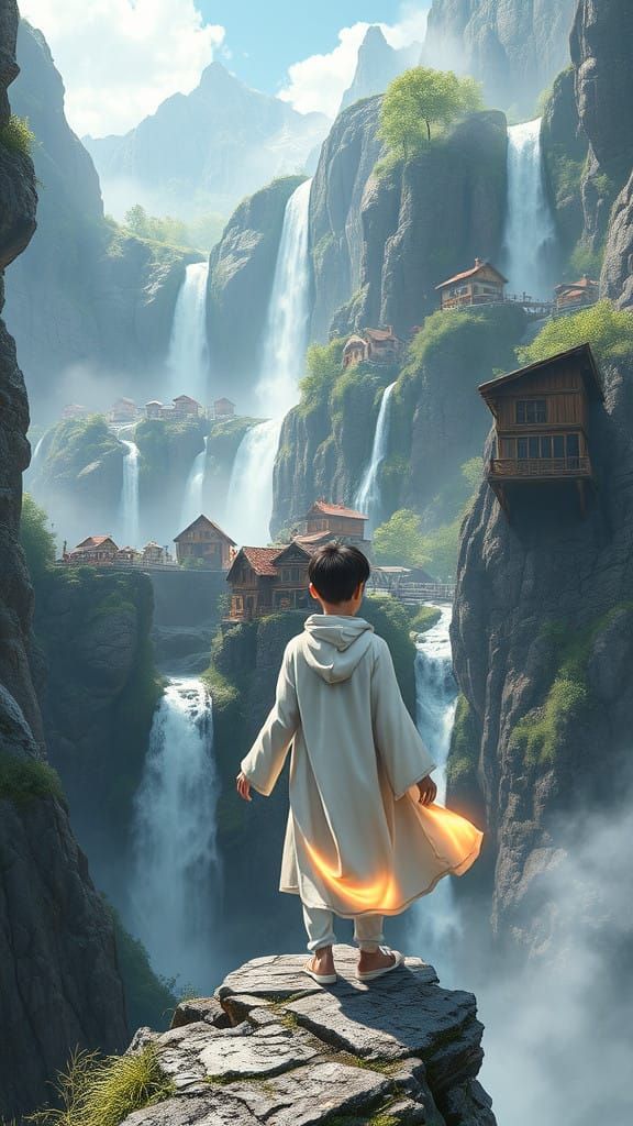 Ethereal Village Defies Gravity in a Realm of Wonder