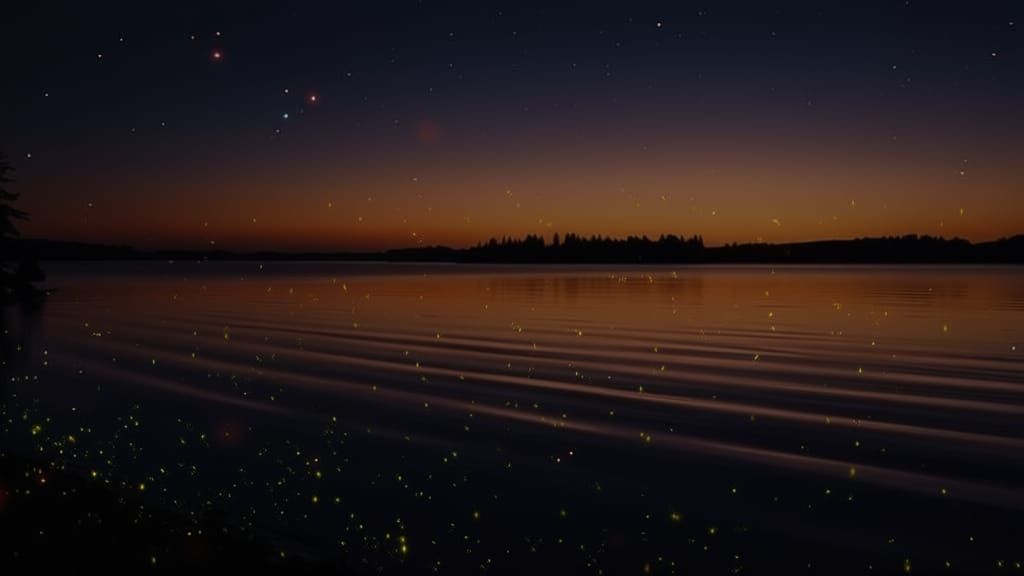 Fireflies at dusk ... enhanced version