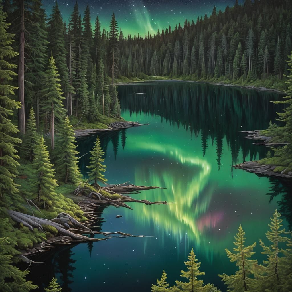 Iridescent Comet Streaking Across Night Sky