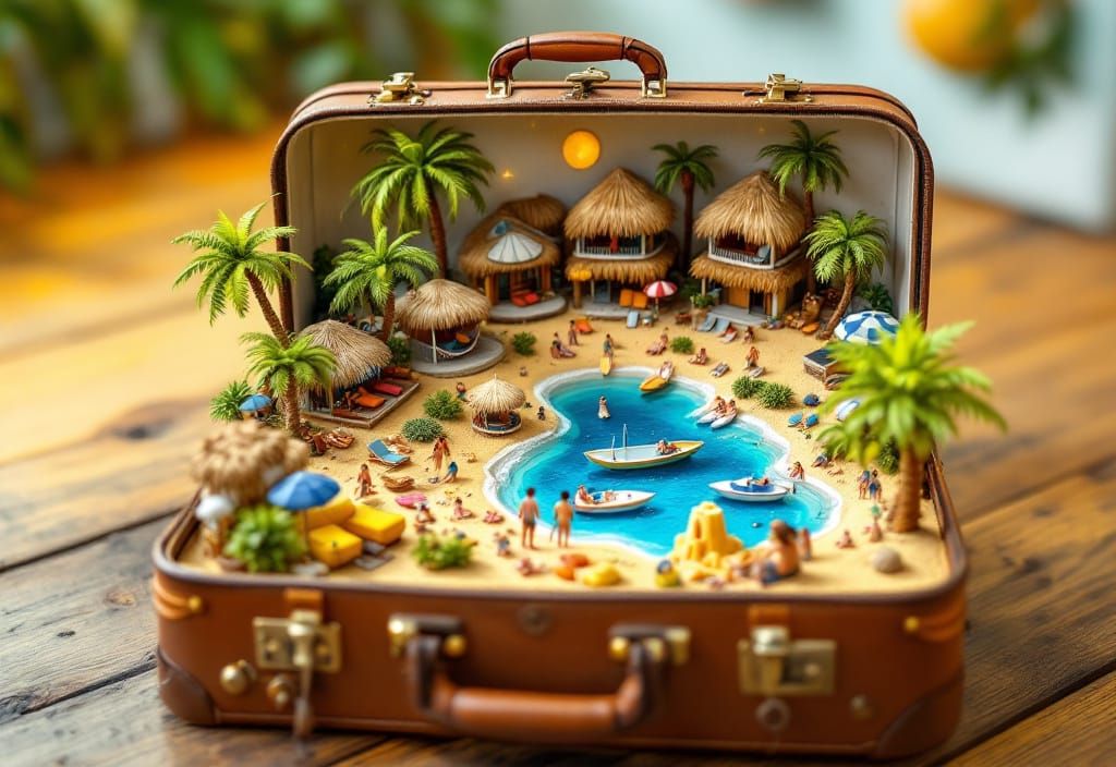 Miniature Holiday Resort in a Suitcase World