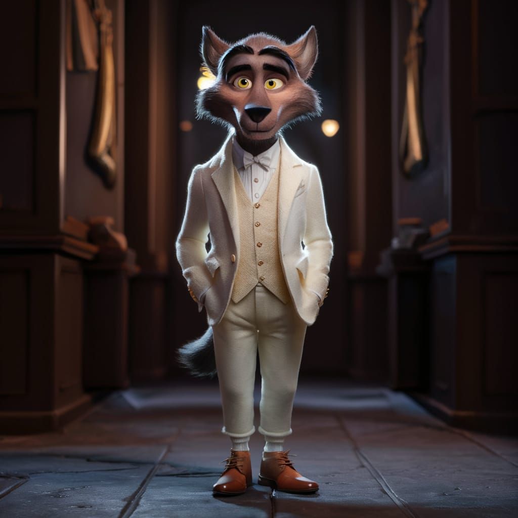 The Charismatic Mr. Wolf in Elegant Suit