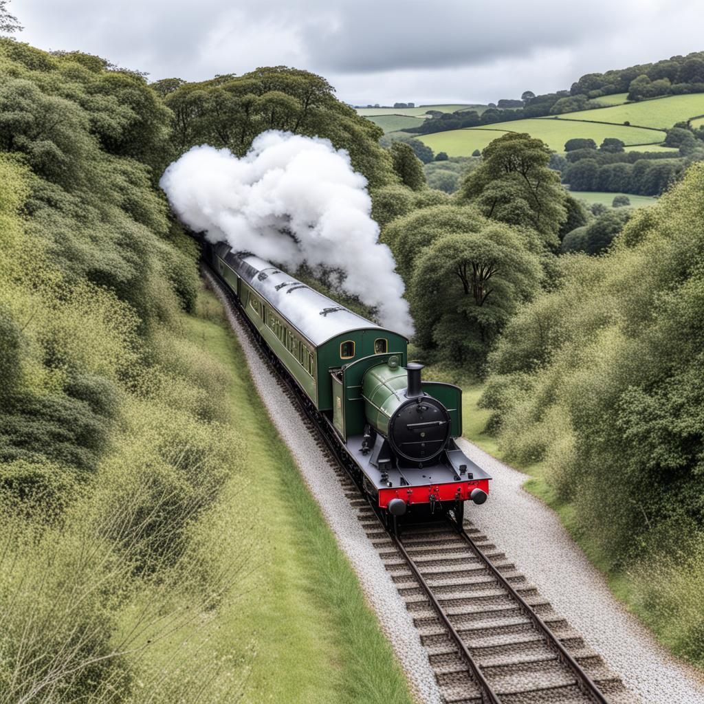 GWR Pannier Tank on Cornish Railway Line