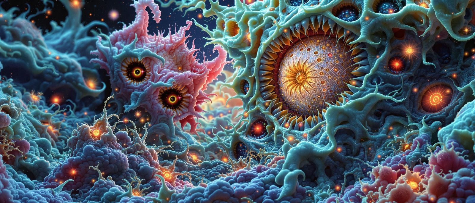 Epic Horror Landscape in Maximalist Style