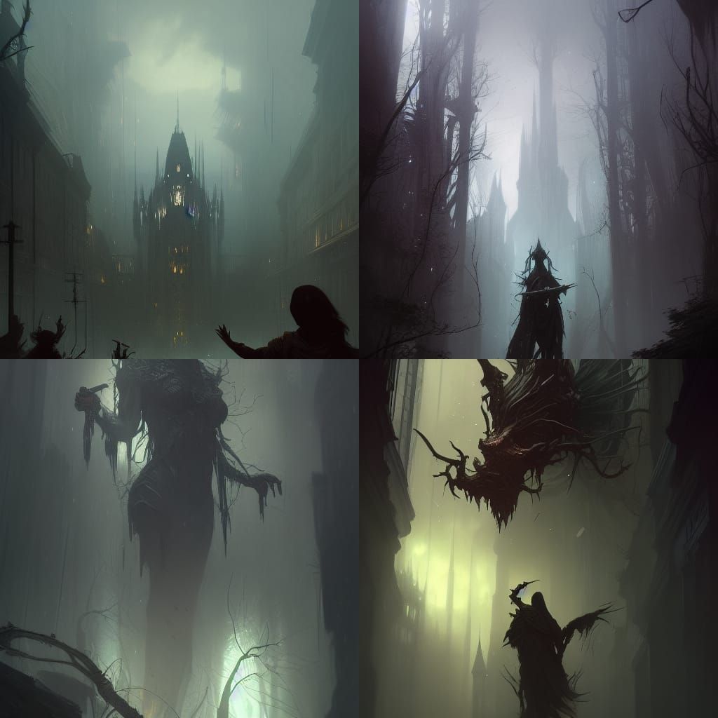 Dark Fantasy Scary Figure, Hyperdetailed Art