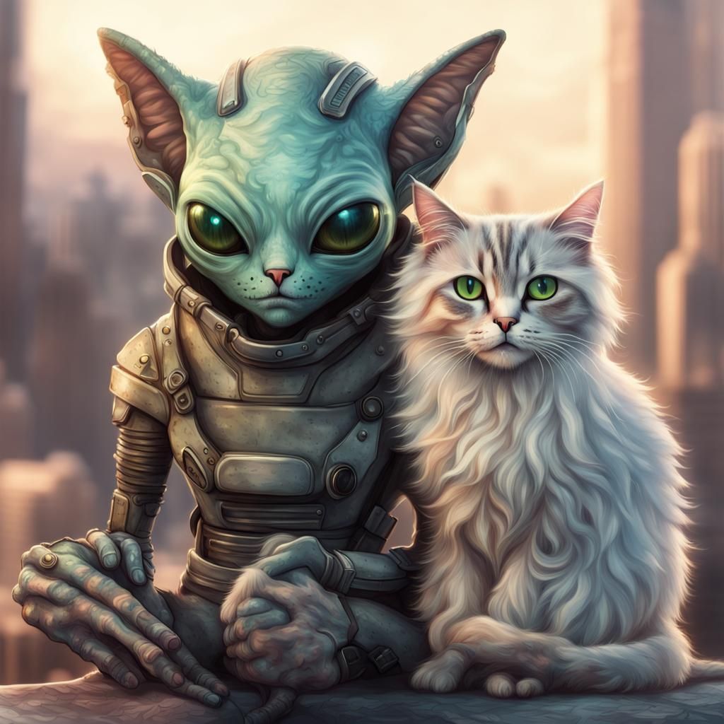 Alien and Cat: An Unlikely Friendship