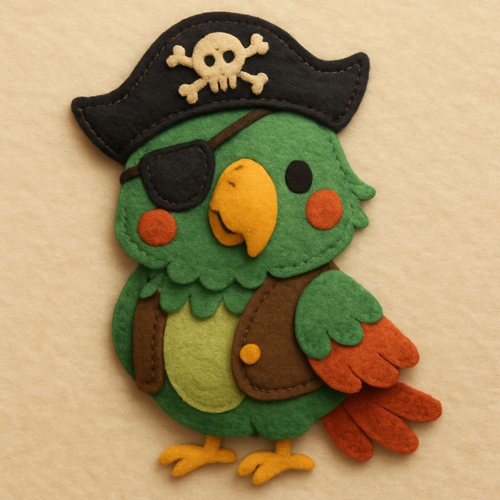 Felt Pirate Parrot: Cute and Heartwarming Design