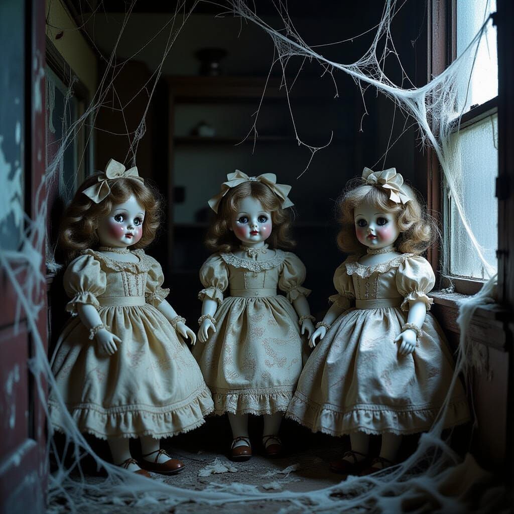 Creepy Dolls in Abandoned Storefront