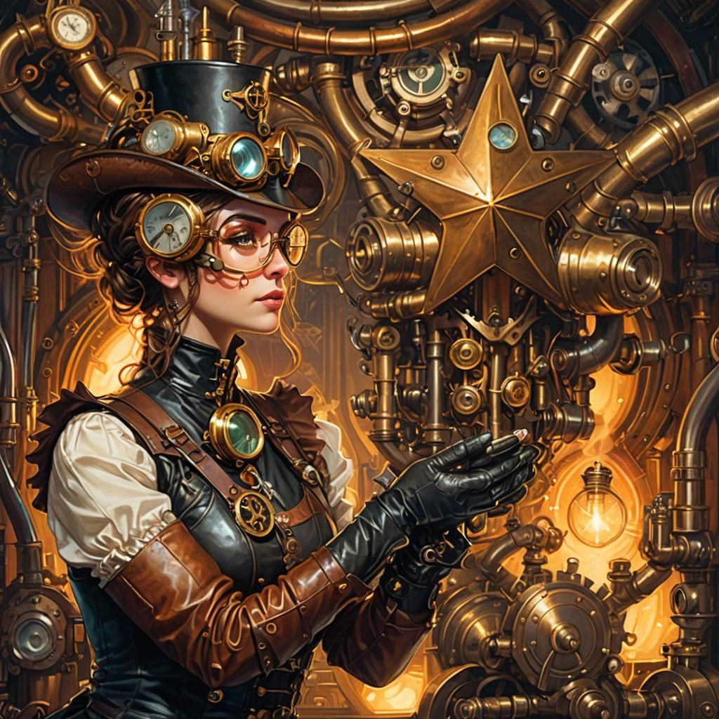 Steampunk Inventor Portrait in Hyper-Realistic Style