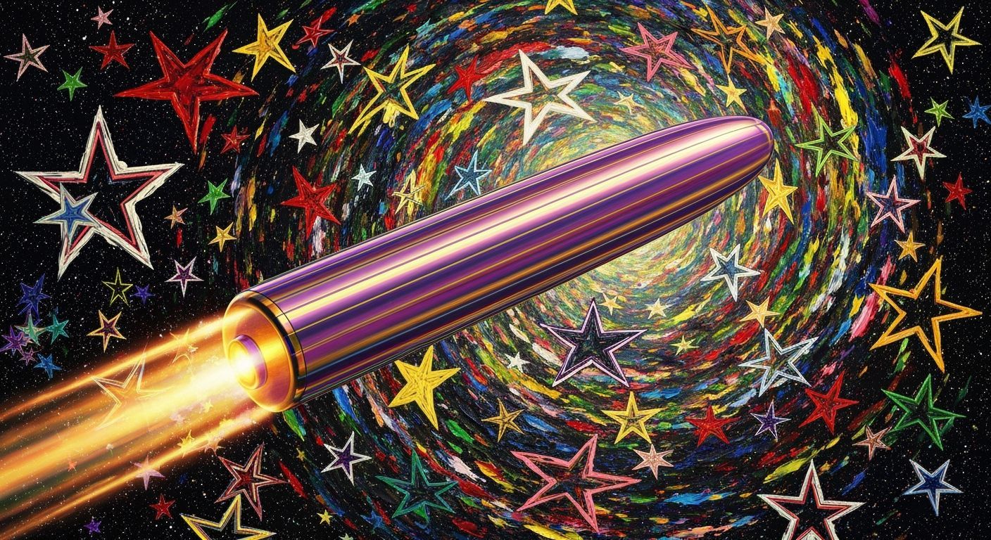 Sleek Starship Accelerates Through Interstellar Vortex