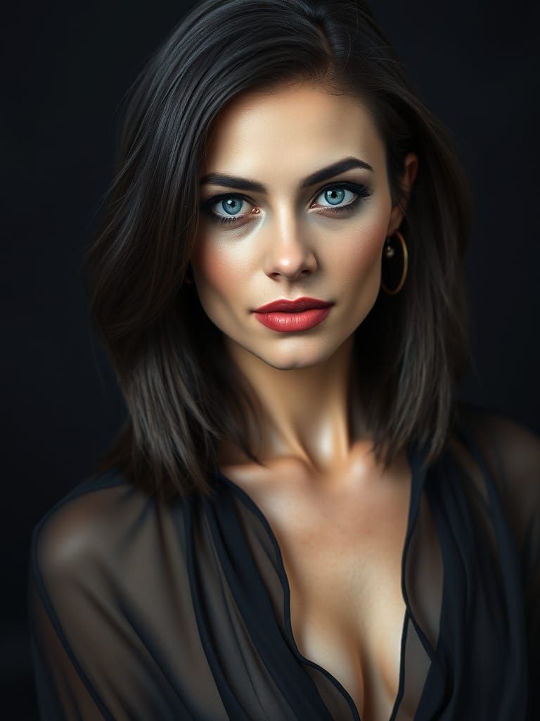 Elegant Mature Woman in Dramatic Portrait