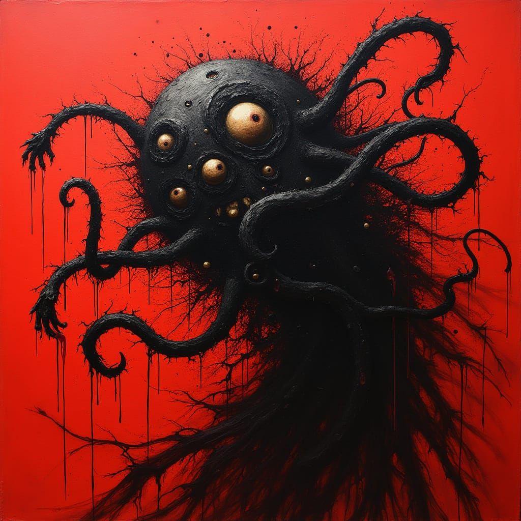 Ethereal Horror Unfolds in a Crimson Abyss