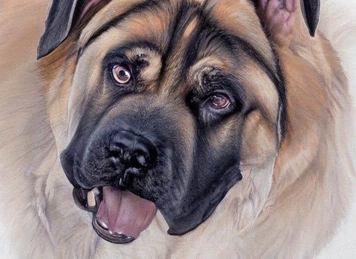 Shepherd Mastiff Mix Concept Art in Unreal Engine