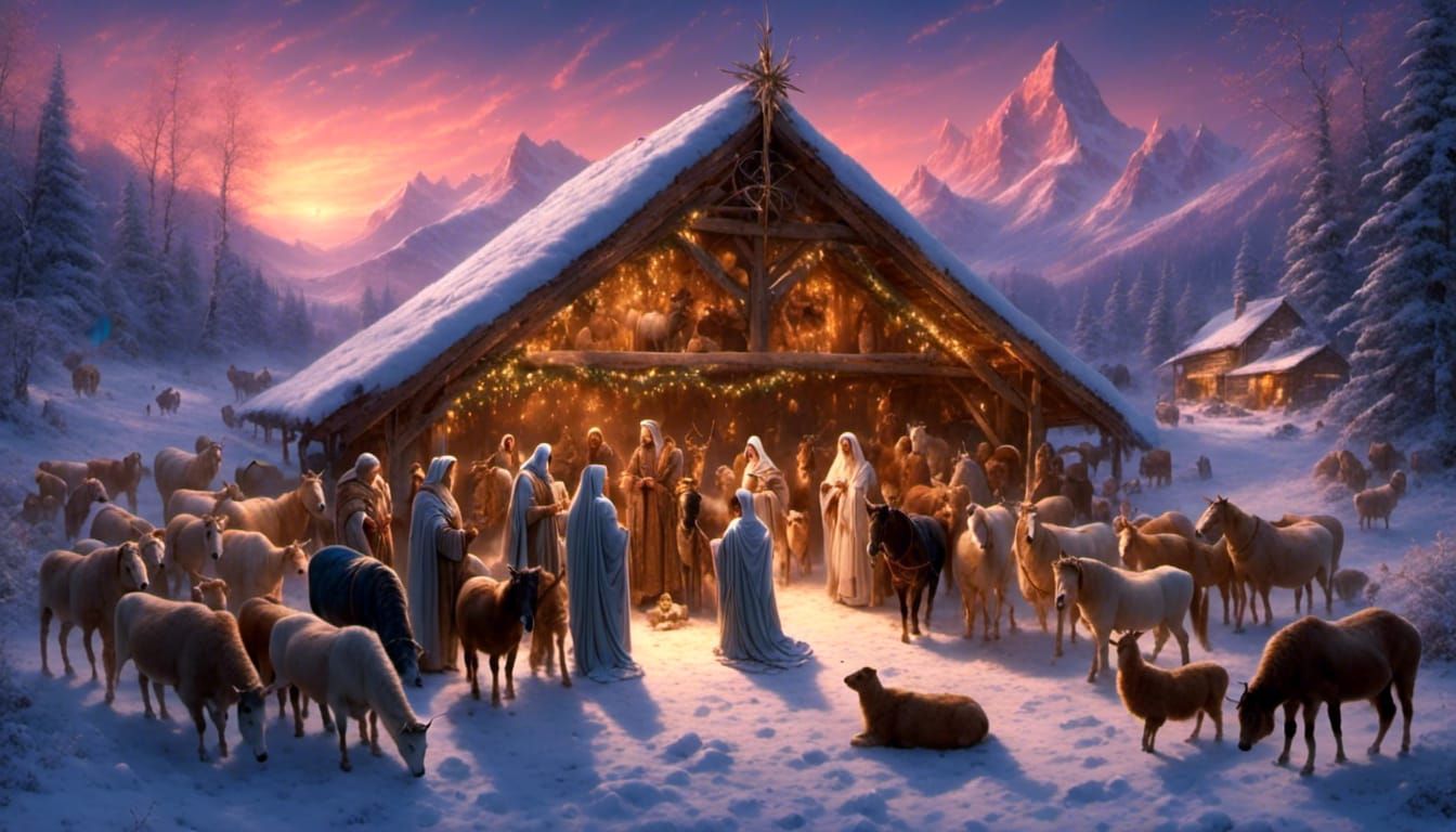 Traditional Nativity Scene for Christmas