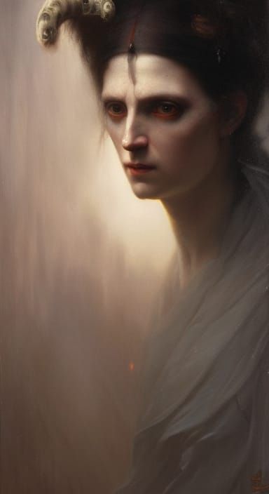 Mary Shelley, Bride of Frankenstein: Detailed Oil Painting