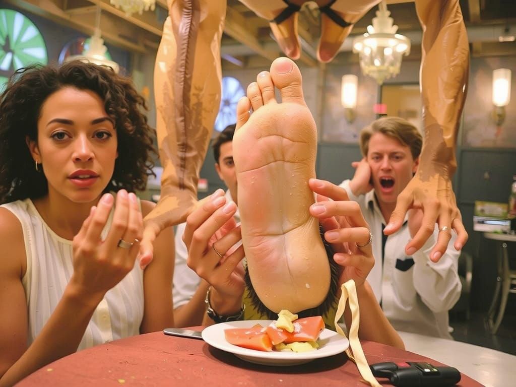 Distorted Leaping Figure in Surreal Style