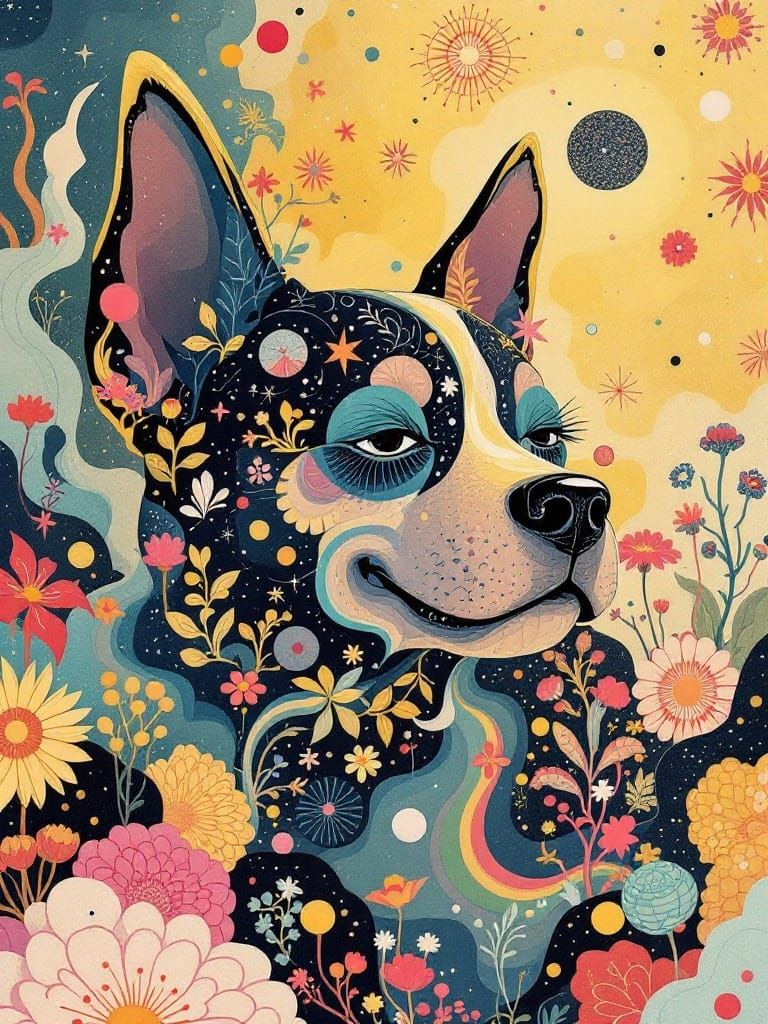 Dog in Sun: Amano and Murakami Fusion