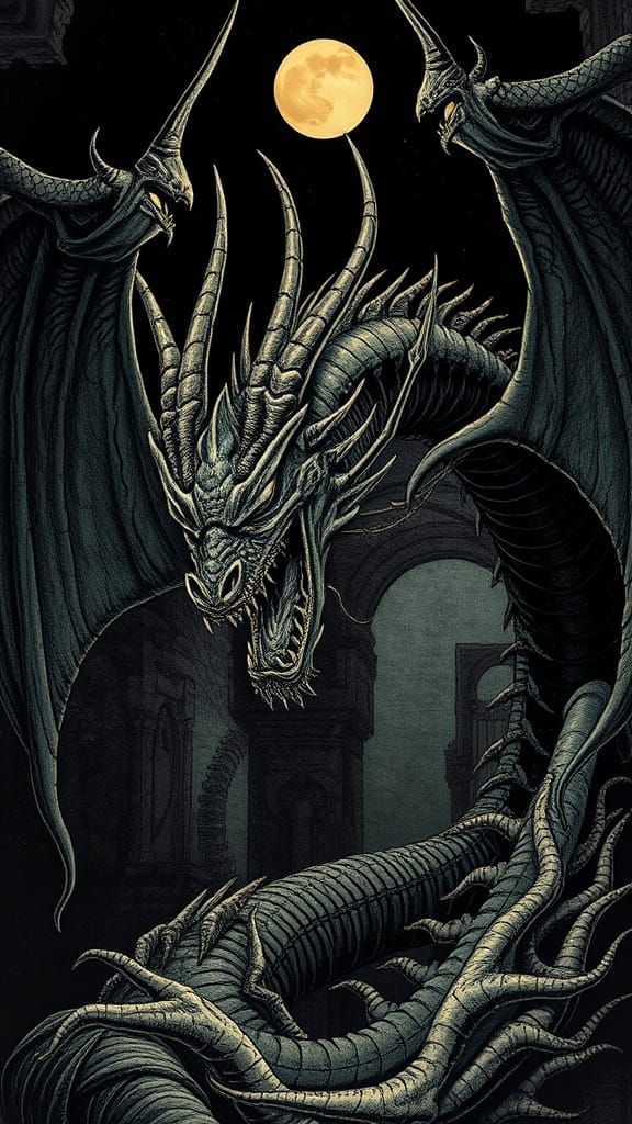 Dragon Artwork in H.R. Giger Style