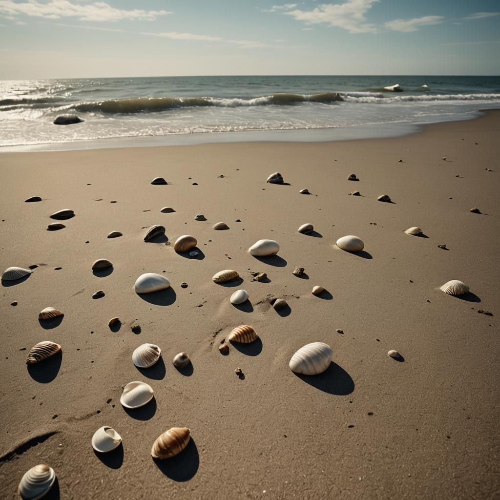 Cinematic Seascape with Waves and Whispering Shells