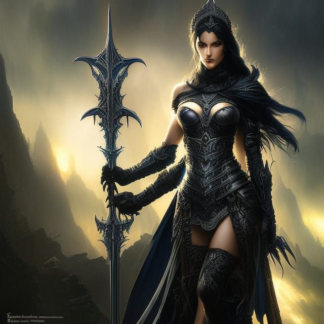 Ominous Dark Paladin in Dark Fantasy Style