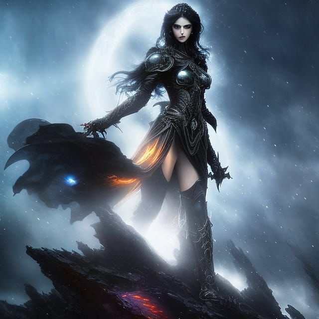 Ominous Dark Paladin in a Dark Fantasy Art Style