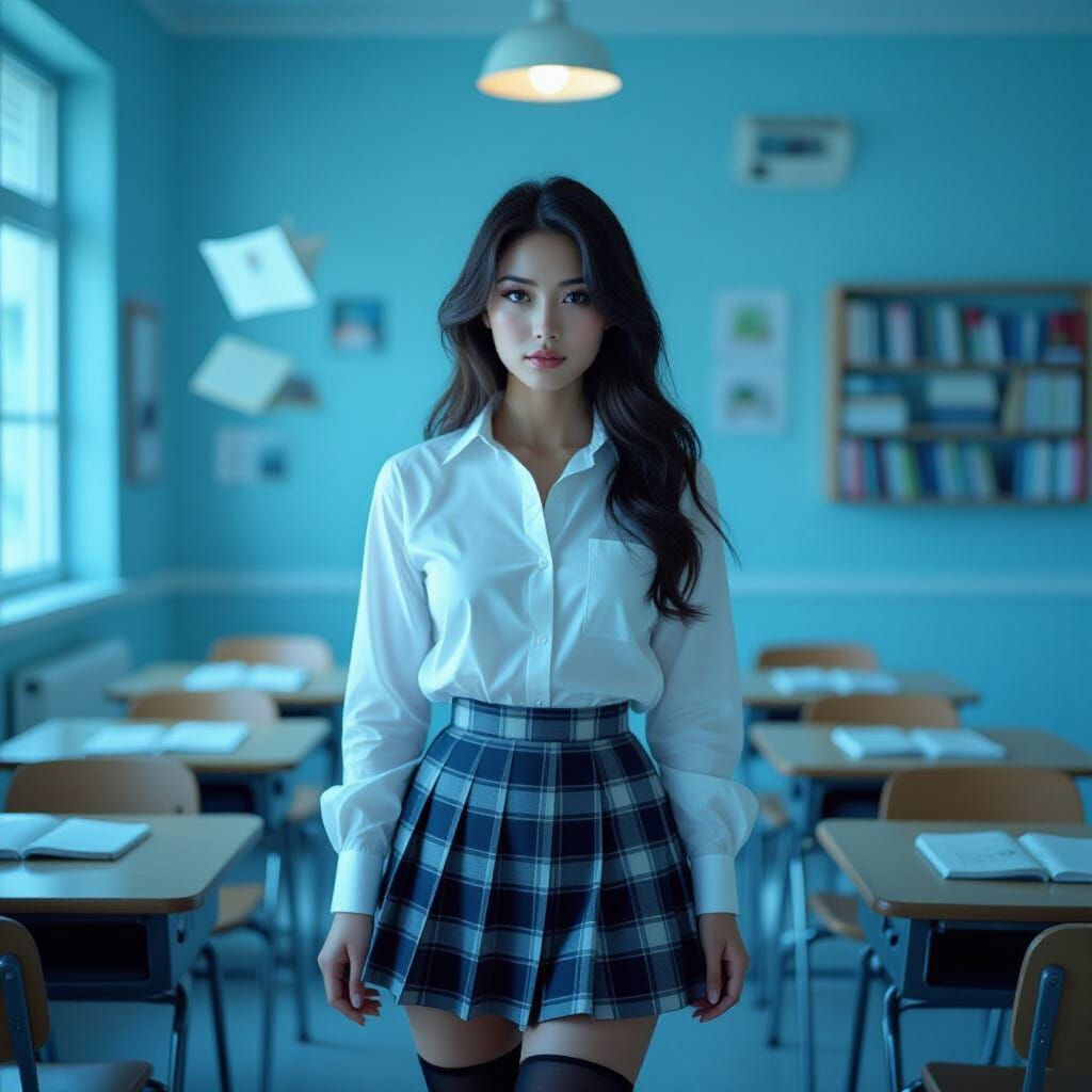 Underwater Classroom Scene in Dreamy Digital Art