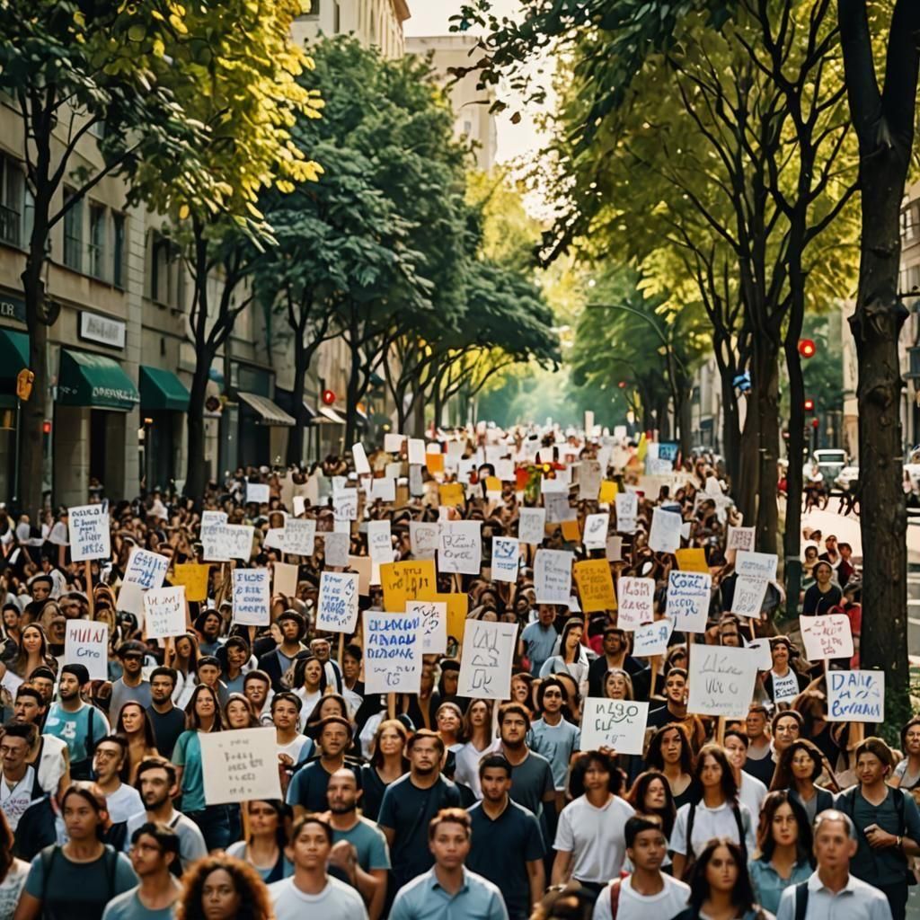 AI Image of a Vibrant Peaceful Protest