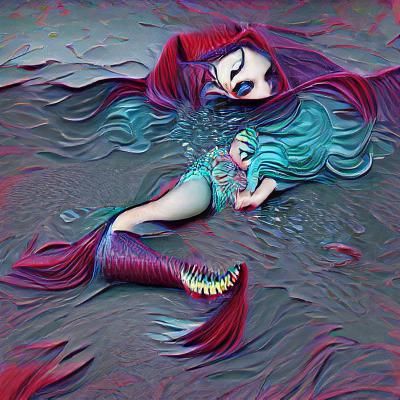 Eerie Evil Mermaid of the Deep