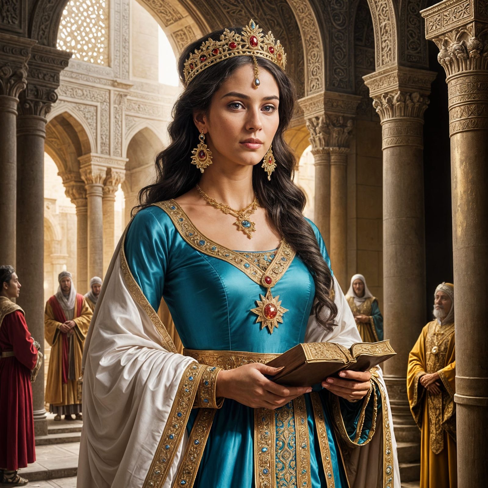 Queen Esther's Resolve: A Baroque Biblical Painting