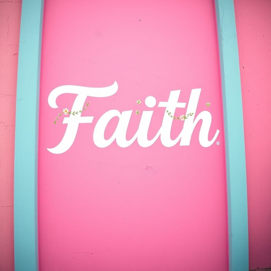 Vibrant Pink Wall with Floral Typography