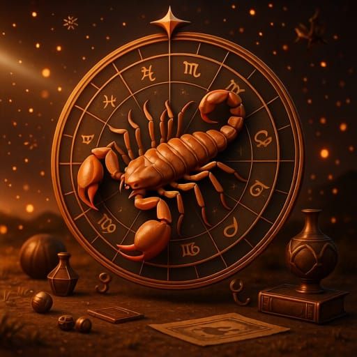 Scorpio Astrology Wheel as Cinema4D Rendering