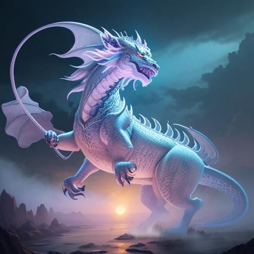 Lioness-Headed Dragon Illuminates Oriental Architecture