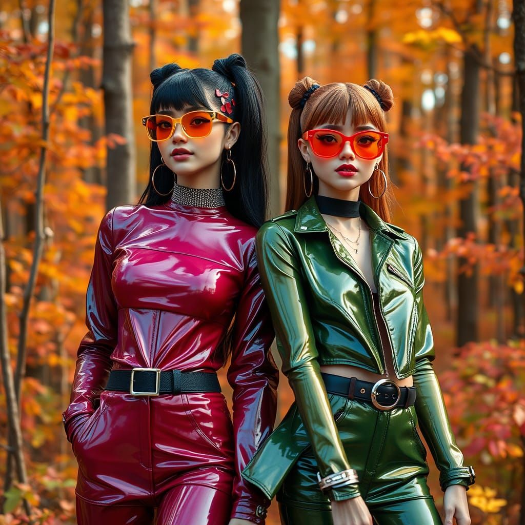Futuristic Fashion Models in Vibrant Woods
