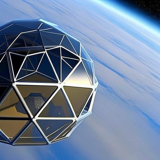 Futuristic Geodesic Dome House in Space