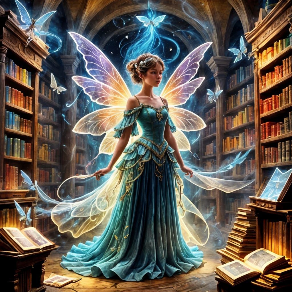 Whimsical Fairies in Abstract Magic World