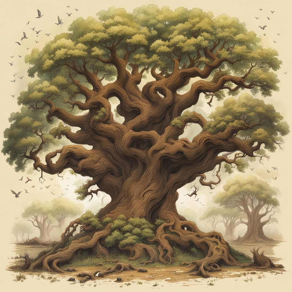 Timeless Ancient Oak Forest