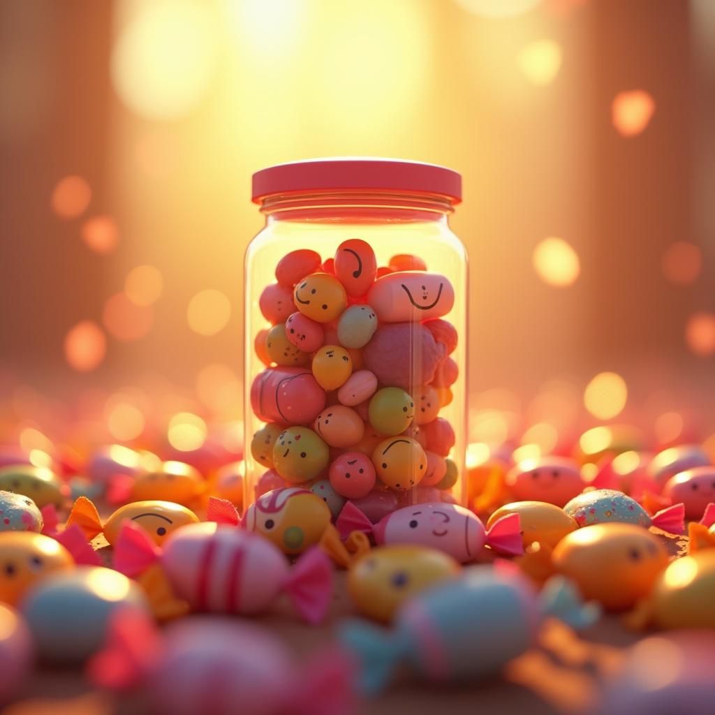 Colorful Candy World in Digital Illustration Style
