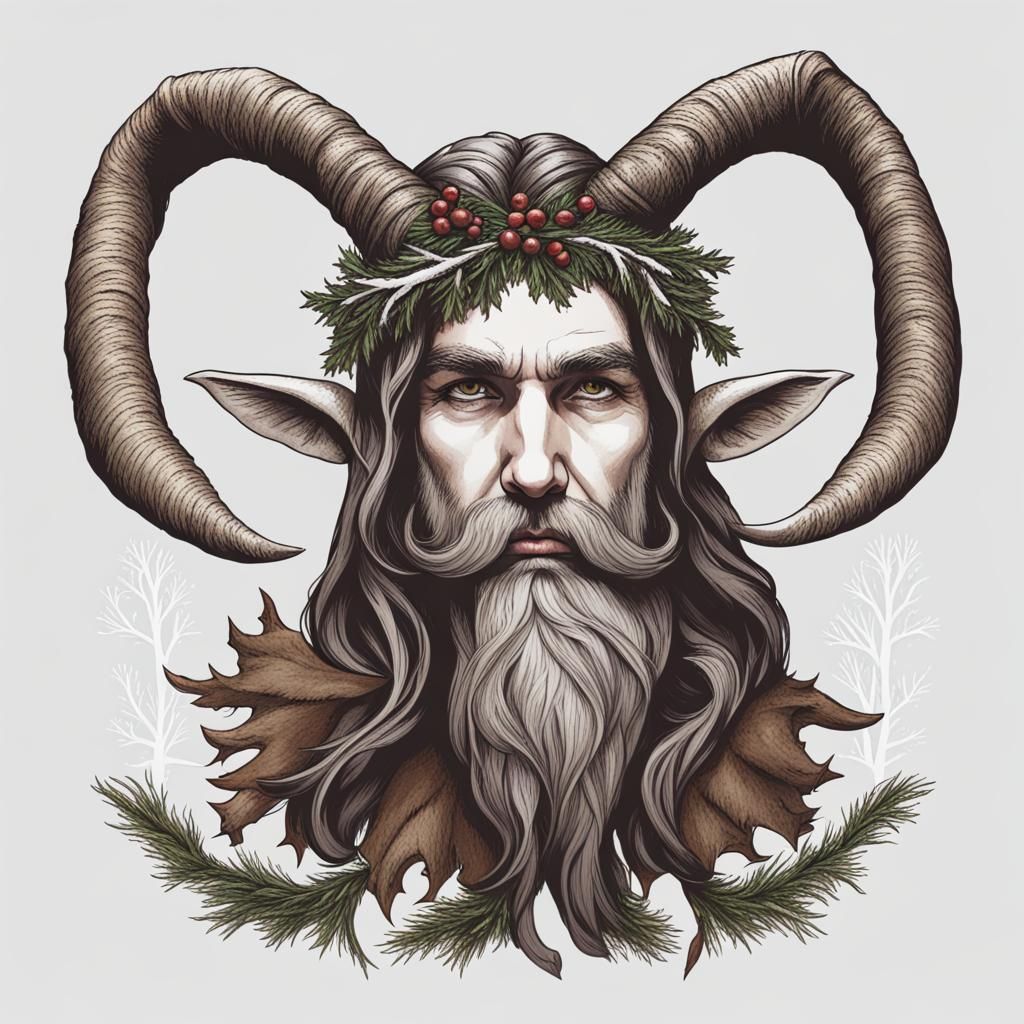 Horned Yule God of Winter Solstice