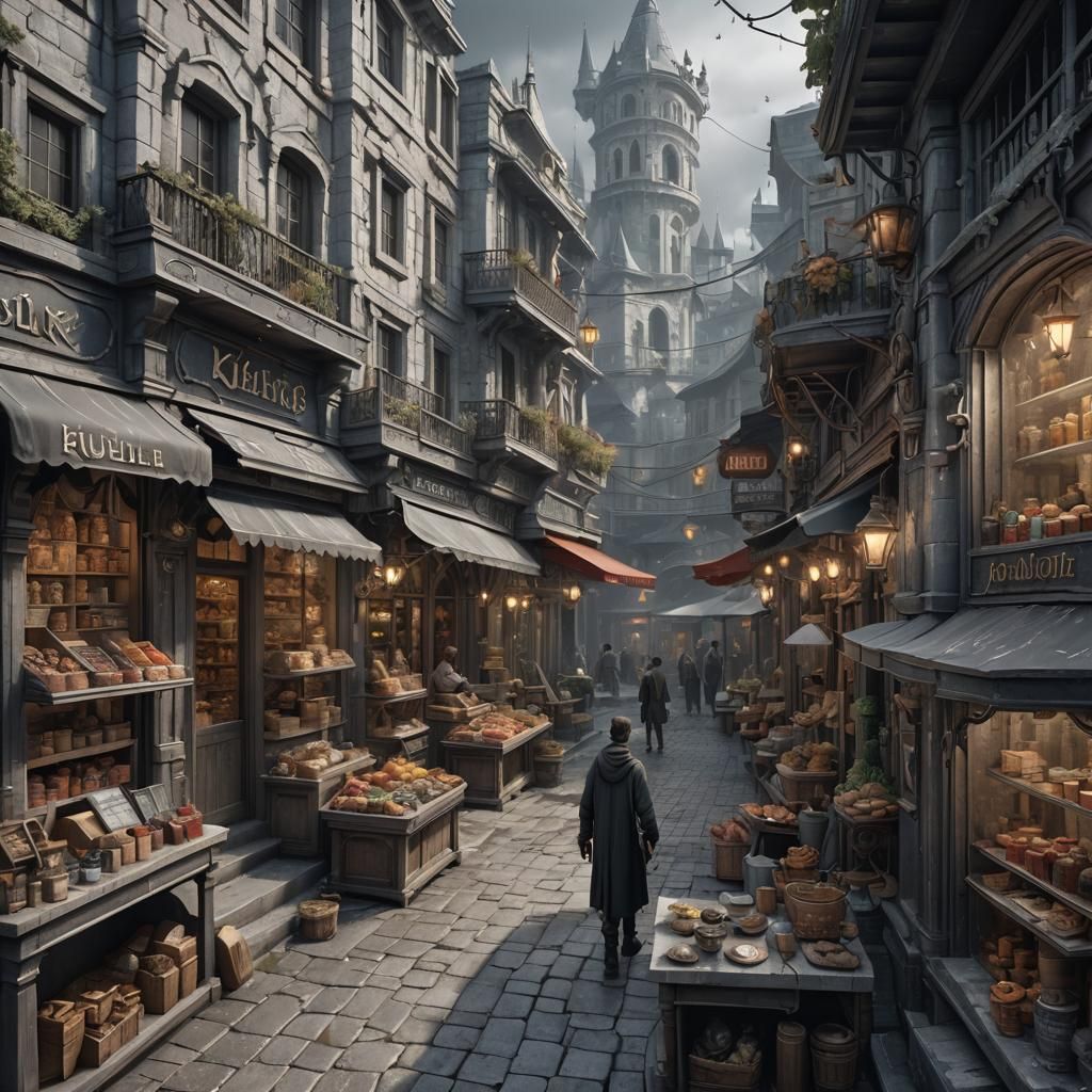 Kleio Shops as Detailed Fantasy Art