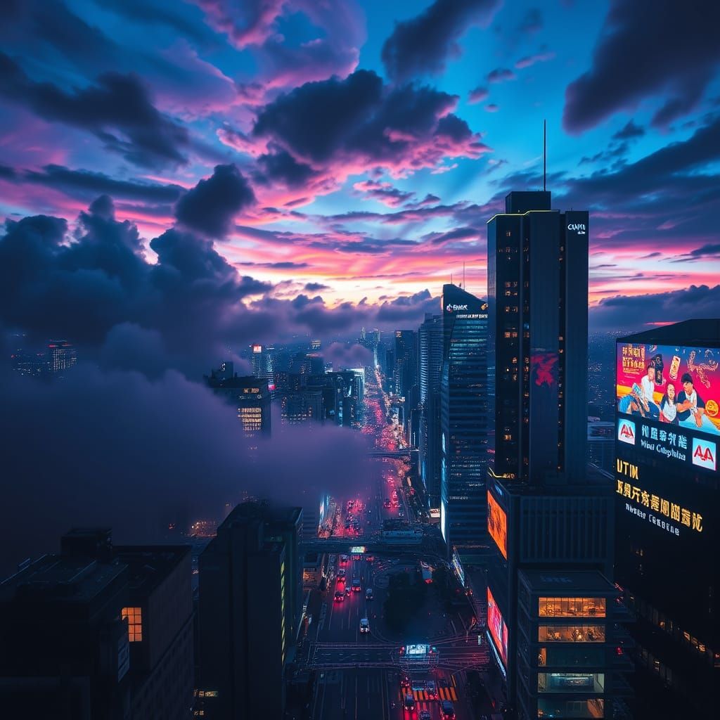 Rolling Fog at Sunset