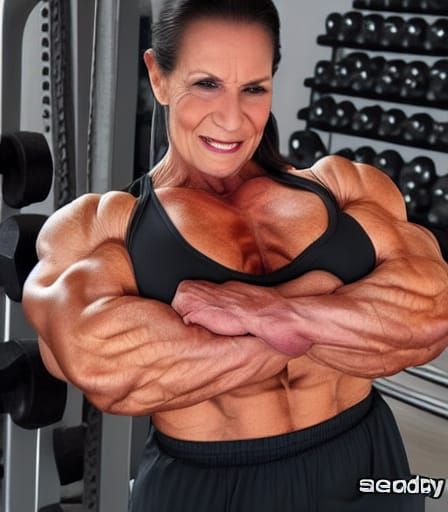 Muscular Bodybuilder Grandma with Ripped Physique