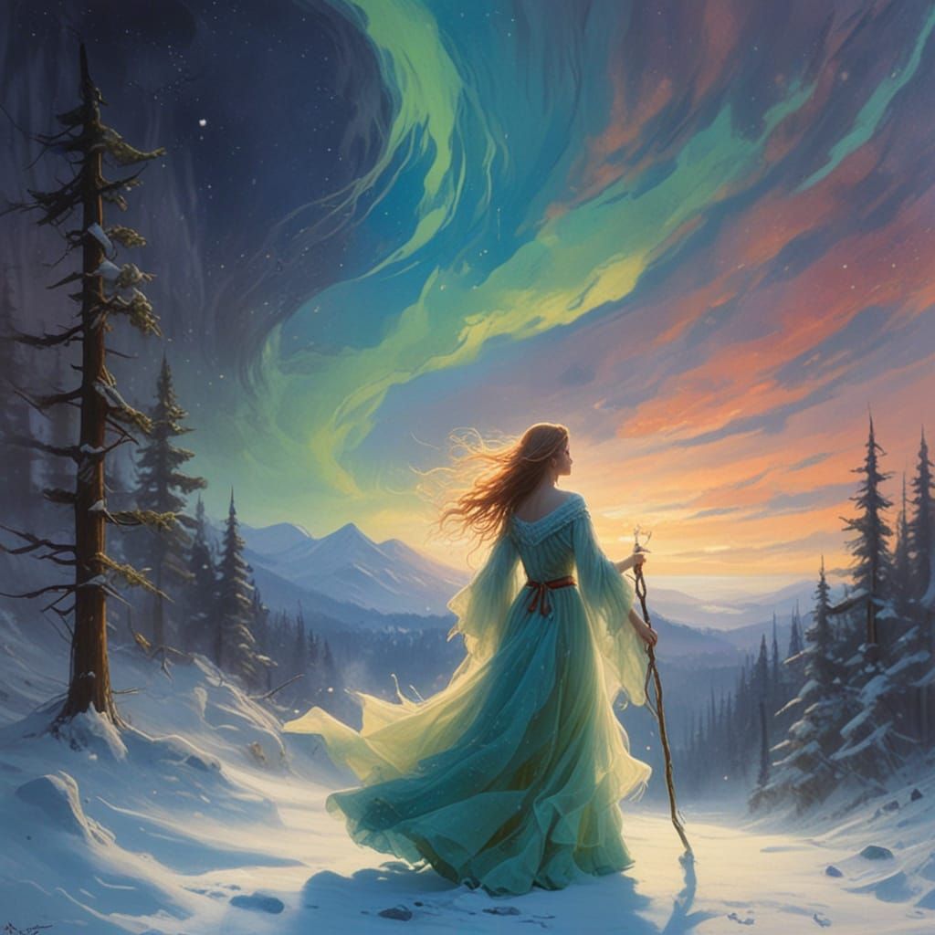 Ethereal Portrait in Romantic Oil Painting Style