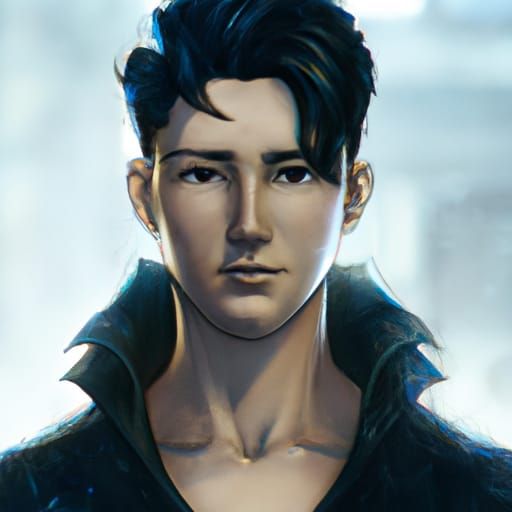 Detailed Portrait of a Man with Short Hair