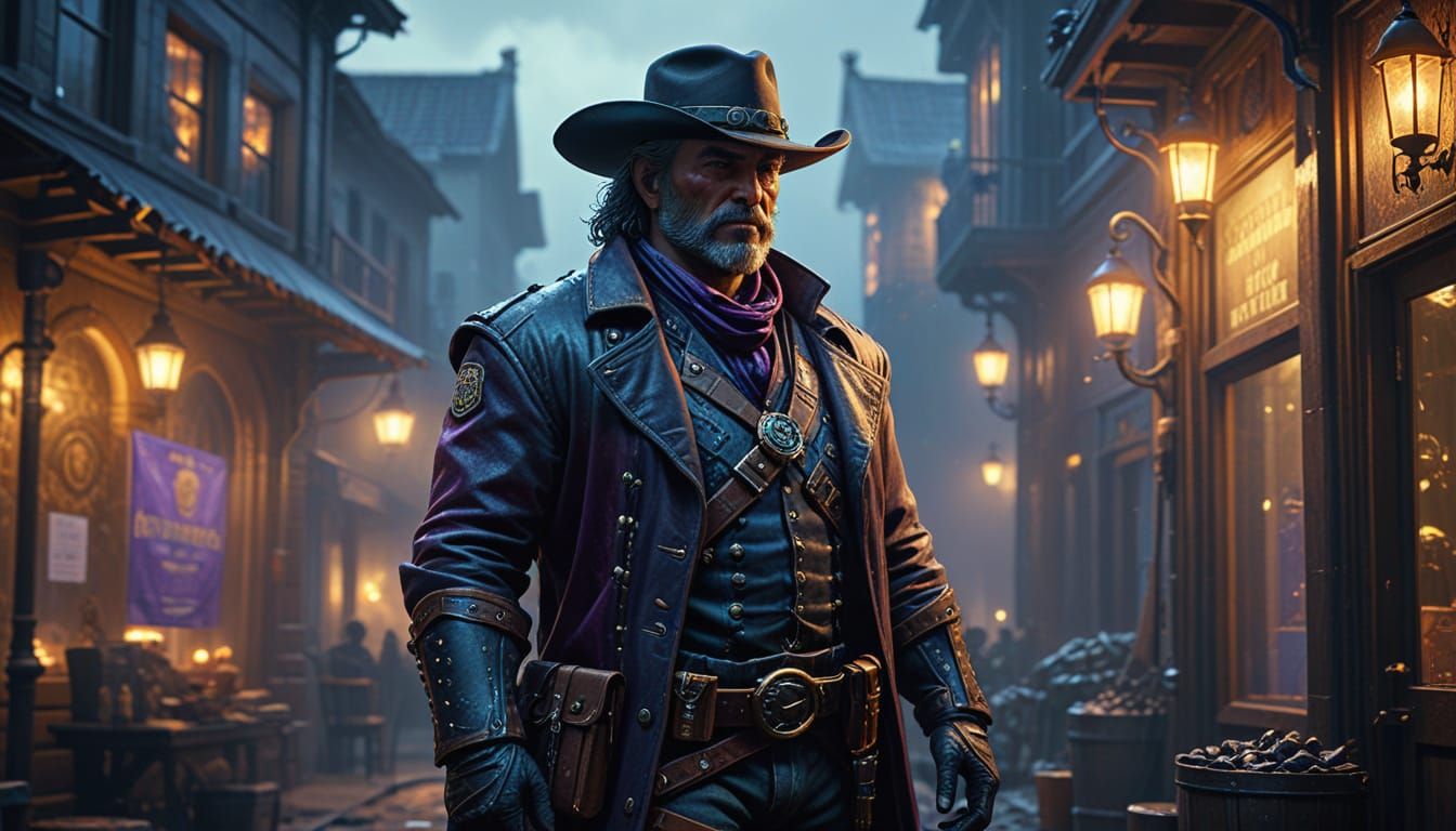 Bounty Hunter Reward Poster in Alcohol Ink Style