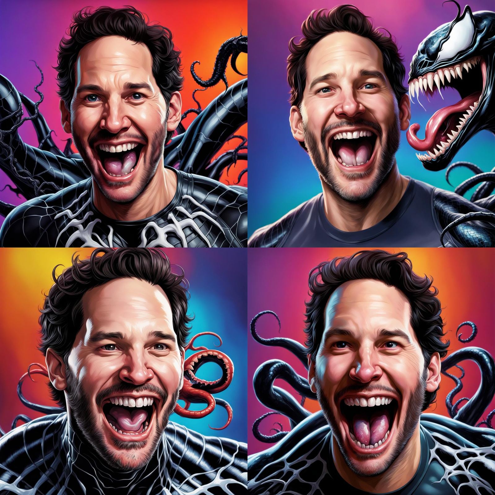 Venom Symbiote Transformation: Hyperrealistic Splash Art