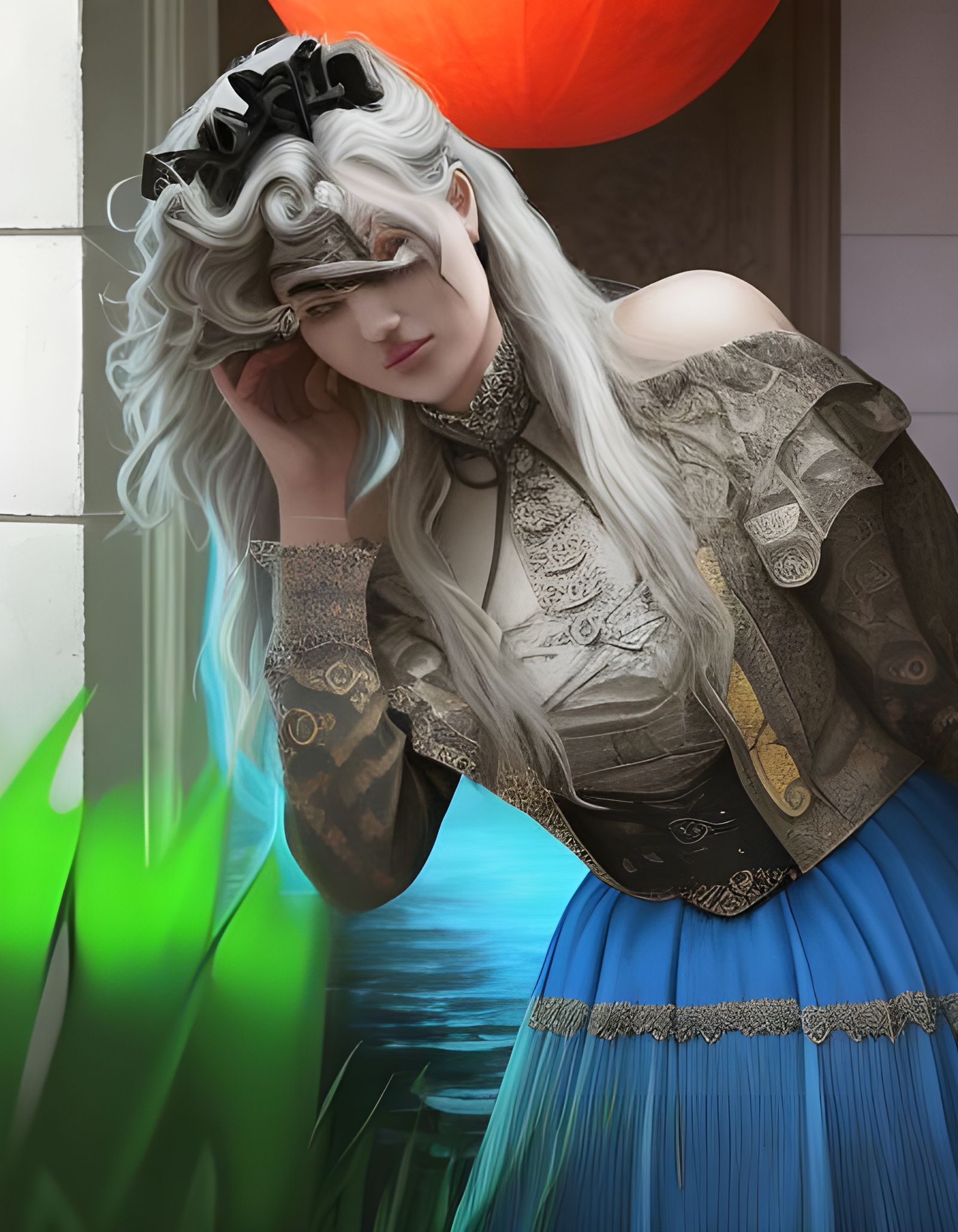 Photorealistic Lunatic on the Grass: A Detailed Masterpiece