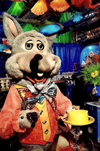 Blue Rabbit Animatronic as Vintage Clown