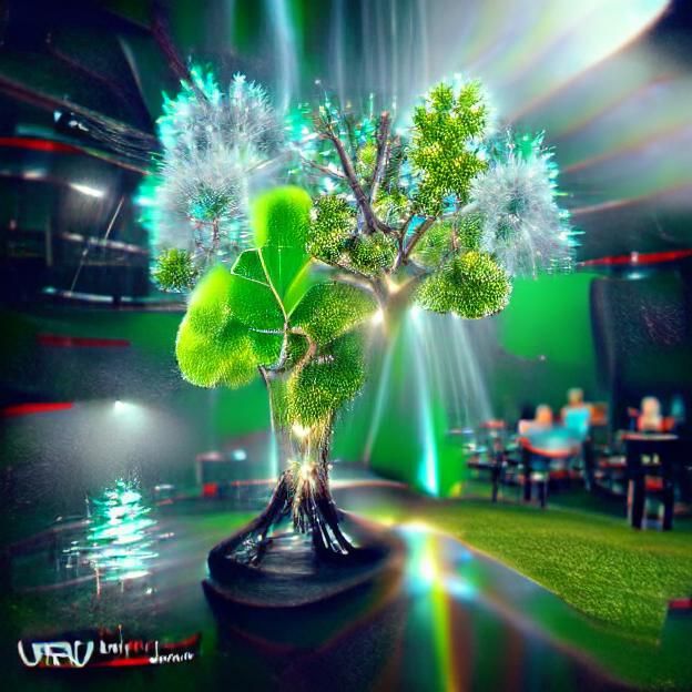 Holographic Tree in Alternate Universe, 3D Render